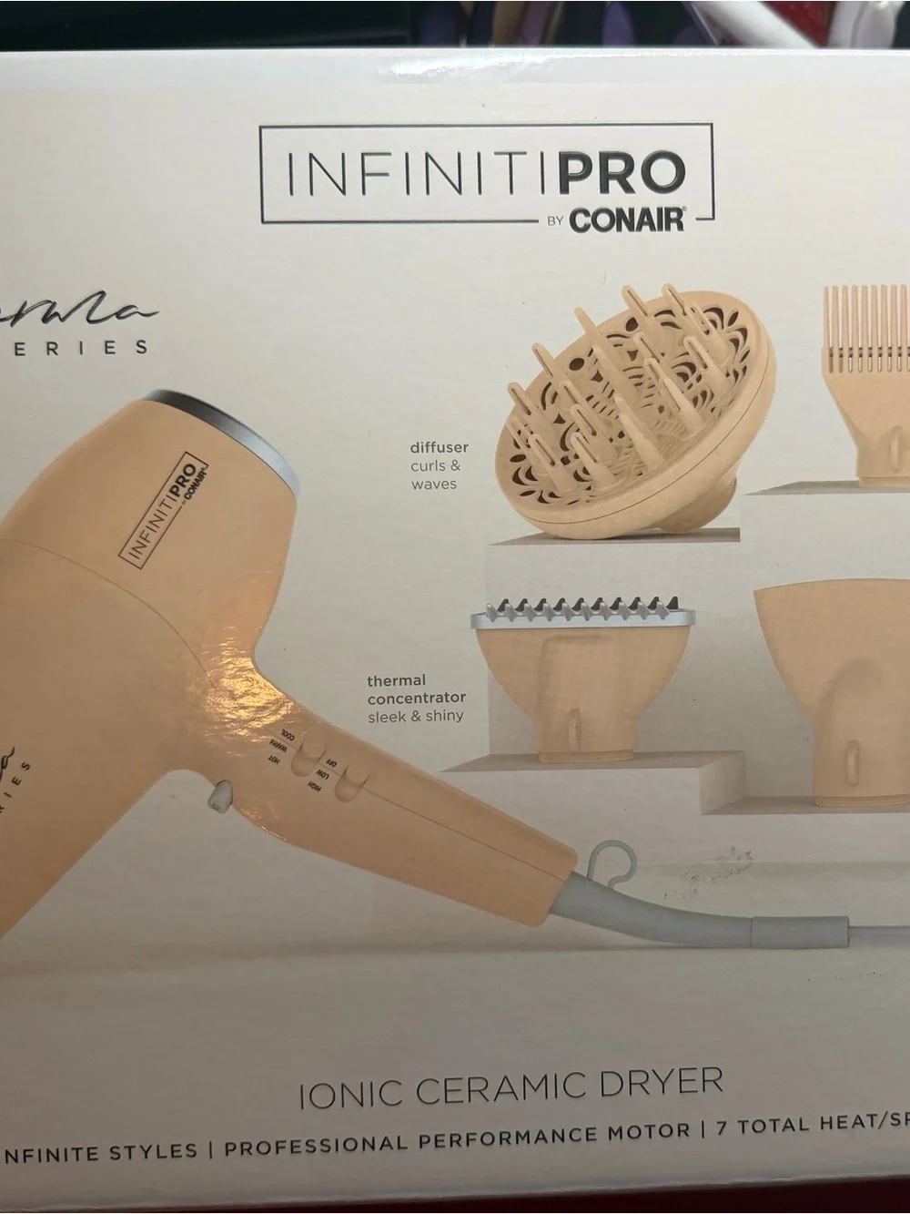 InfinitiPRO by Conair Beige Ionic Ceramic Hair Dryer - Professional Finish